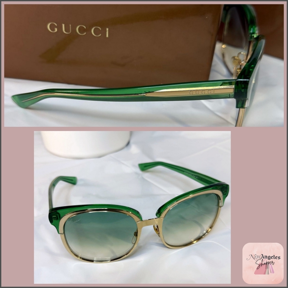 GUCCI  100% Authentic Green Retro-Style Sunglasses 💚 with Gradient Lenses